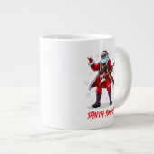 Santa Rocks! Funny Santa Claus spielt Gitarre Jumbo-Tasse (Vorderseite Rechts)