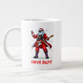 Santa Rocks! Funny Santa Claus spielt Gitarre Jumbo-Tasse