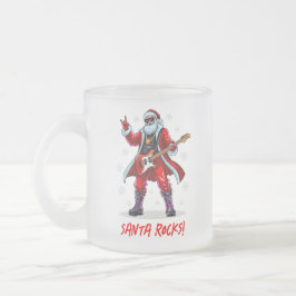Santa Rocks! Funny Santa Claus spielt Gitarre Mattglastasse