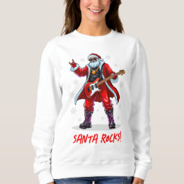 Santa Rocks! Funny Santa Claus spielt Gitarre Sweatshirt