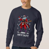 Santa Rocks! Funny Santa Claus spielt Gitarre Sweatshirt (Vorderseite)