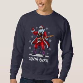 Santa Rocks! Funny Santa Claus spielt Gitarre Sweatshirt