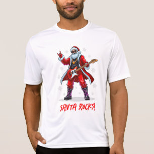 Santa Rocks! Funny Santa Claus spielt Gitarre T-Shirt
