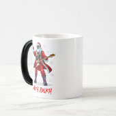 Santa Rocks! Funny Santa Claus spielt Gitarre Verwandlungstasse (Vorderseite Links)