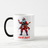Santa Rocks! Funny Santa Claus spielt Gitarre Verwandlungstasse (Links)