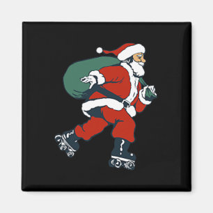 Santa Roller Skaten Fun Weihnachts-Skater Kinderju Magnet