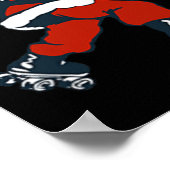 Santa Roller Skaten Fun Weihnachts-Skater Kinderju Poster (Ecke)