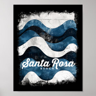 Santa Rosa Beach Fl Florida Vintage Surfen Ozean Poster