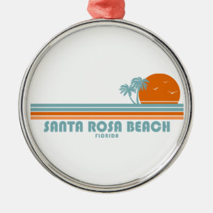 Santa Rosa Beach Florida Sun Palm Trees Ornament Aus Metall