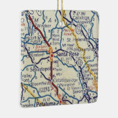 Santa Rosa CA Vintage Karte Keramikornament (Rechts)