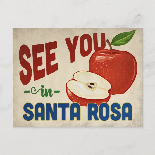 Santa Rosa California Apple - Vintage Travel Postkarte (Vorderseite)
