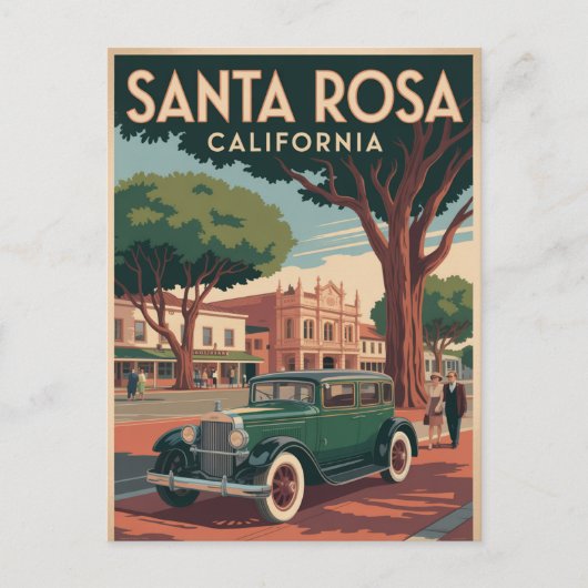 Santa Rosa California Feiertagspostkarte (Vorderseite)