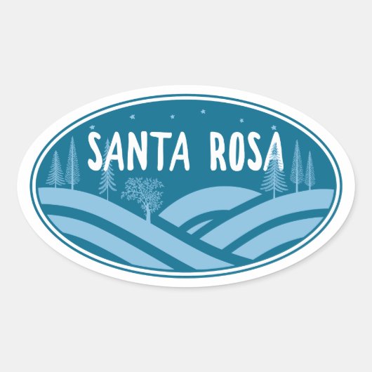 Santa Rosa California Ovaler Aufkleber (Vorderseite)