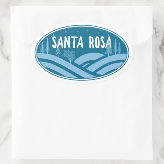 Santa Rosa California Ovaler Aufkleber (Tasche)