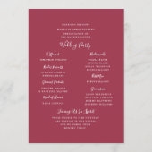 Santa Rosa Hochzeitsprogramm Programm (Rückseite)