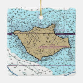Santa Rosa Island Nautic Chart Keramikornament (Rückseite)