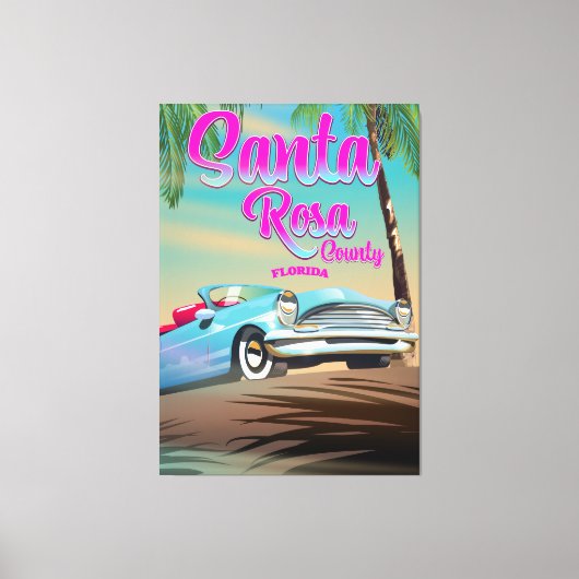 Santa Rosa Landkreis Florida Reiseplan Leinwanddruck (Vorderseite)