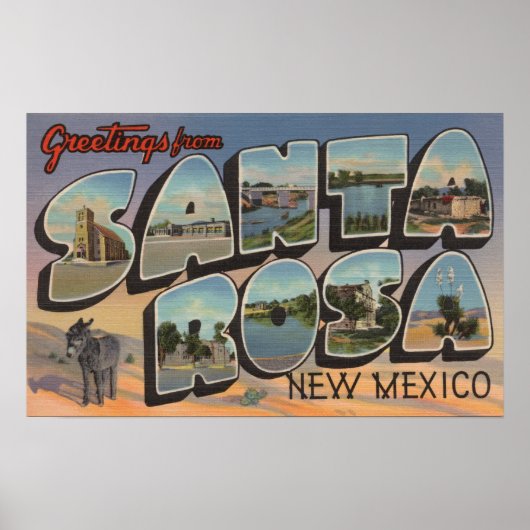 Santa Rosa, New Mexico - Große Briefmarkenszenen Poster (Vorne)
