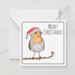 Santa Rotkehlchen Mitteilungskarte
