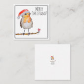 Santa Rotkehlchen Mitteilungskarte (Vorne/Hinten)