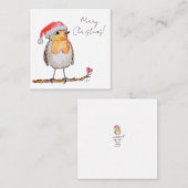Santa Rotkehlchen Mitteilungskarte (Vorne/Hinten)
