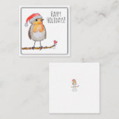Santa Rotkehlchen Mitteilungskarte (Vorne/Hinten)