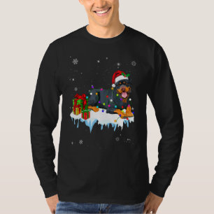 Santa Rottweiler Hund Weihnachtsbaum Dekoration T-Shirt