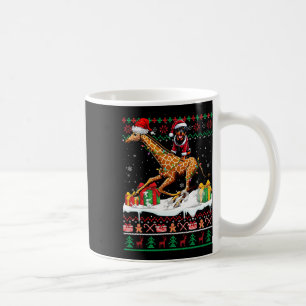 Santa Rottweiler Riding Giraffe Weihnachtssüßer Kaffeetasse