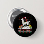 Santa Rottweiler Riding Llama Weihnachtskraut Lo Button (Vorne & Hinten)