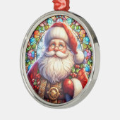 Santa Round Ornament Aus Metall (Links)