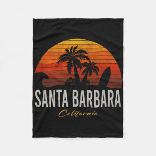 Santa Rra Kalifornien Retro Surfer Vintage Strand  Fleecedecke