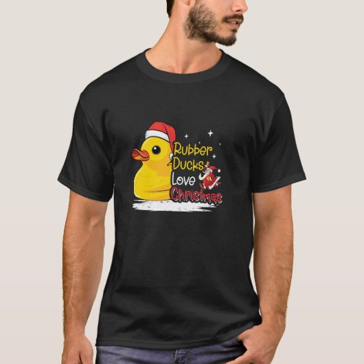 Santa Rubber Ducky Xmas Duckie Funny Rubber Duck C T-Shirt (Vorderseite)