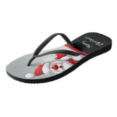 Santa Rudolf Cartoon Frohe Weihnachten Badesandalen (Schrägansicht)