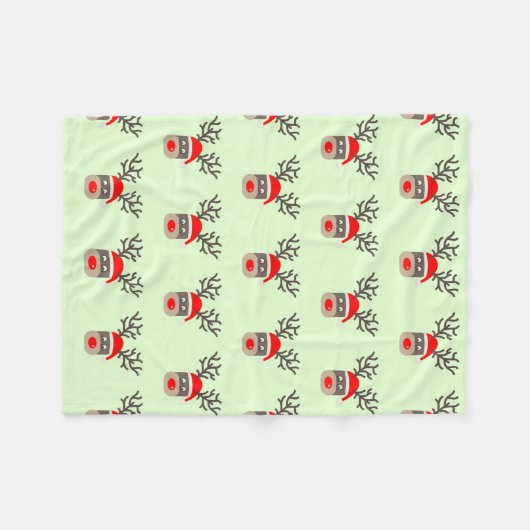 Santa Rudolf Fleecedecke (Vorderseite (Horizontal))