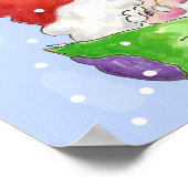 Santa, Rudolf und der Liste Poster (Ecke)