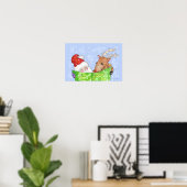 Santa, Rudolf und der Liste Poster (Heimbüro)