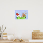 Santa, Rudolf und der Liste Poster (Küche)