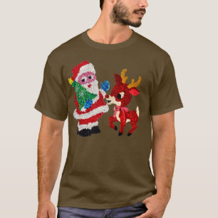 Santa Rudolph 70er Melted Plastic Popcorn T-Shirt