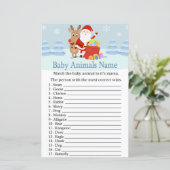Santa, Rudolph Baby Animals Name Spiel Babydusche (Stehend Vorderseite)