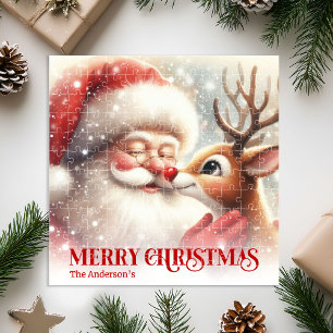 Santa Rudolph Benutzerdefiniertes Weihnachtsrätsel Puzzle
