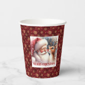 Santa Rudolph Cartoon Style Christmas Party Cups Pappbecher (Rückseite)