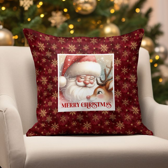 Santa Rudolph Classic Christmas Pillow Festive Fun Kissen (Santa Rudolph Classic Christmas Pillow Festive Fun)