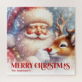 Santa Rudolph Custom Christmas Puzzle Best Kids (Vertikal)