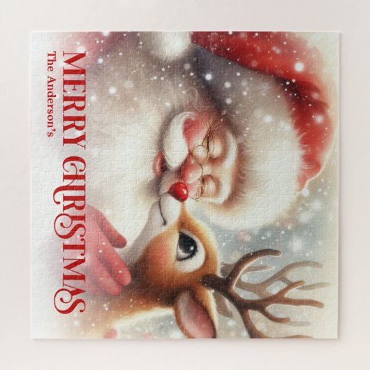 Santa Rudolph Custom Holiday Magic Puzzle for Kids (Horizontal)