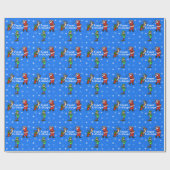 Santa Rudolph Elf Golf Wrapping Paper Geschenkpapier (Flach)