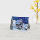 Santa Rudolph Elf mit Schlitten Karte (Gelbe Blume)