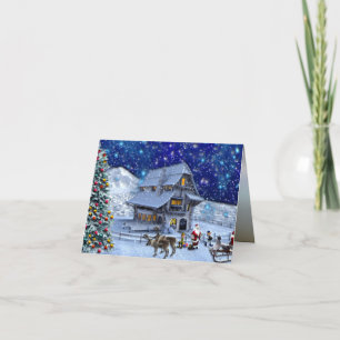 Santa Rudolph Elf mit Schlitten Karte