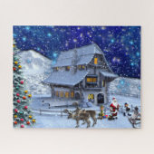 Santa Rudolph Elf mit Schlitten Puzzle (Horizontal)