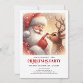 Santa Rudolph Festive Family Christmas Invite Einladung (Vorderseite)