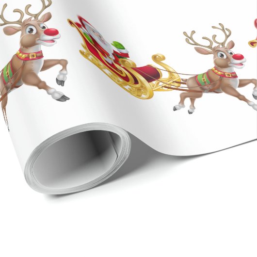 Santa & Rudolph Geschenkpapier (Rolleneckpunkt)